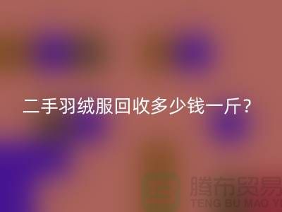 《二手羽绒服九游体育（中国）官方授权网站多少钱一斤？》