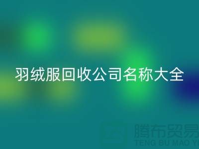 # 二手羽绒服九游体育（中国）官方授权网站公司名称大全：环保与时尚的新选择